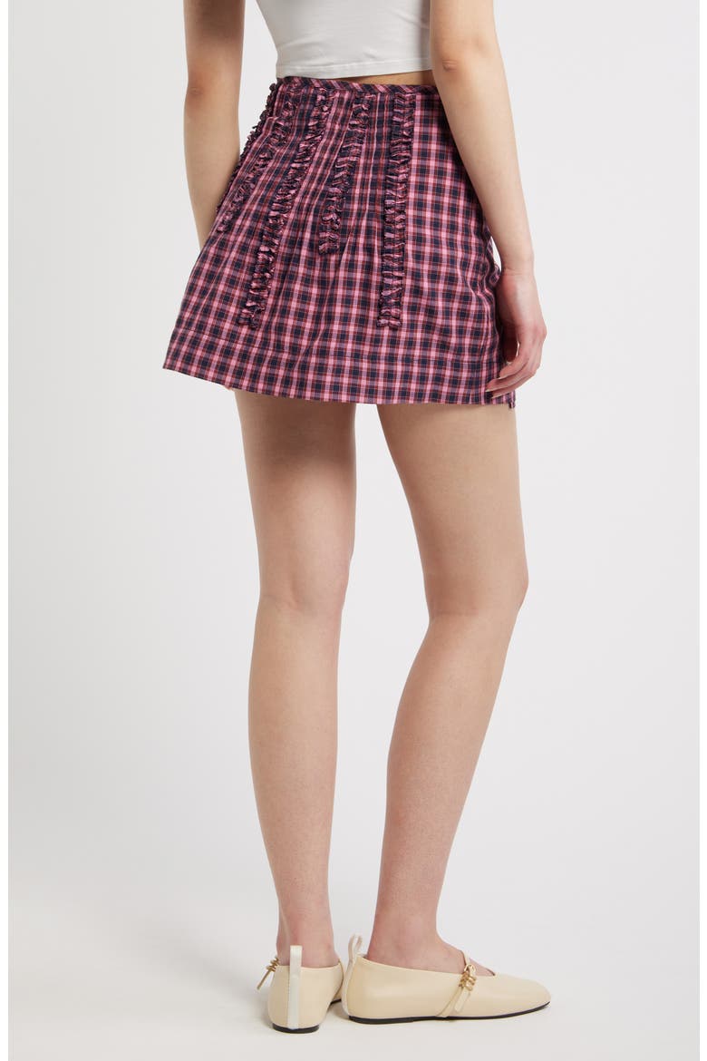 Glinda Checked Ruffled Miniskirt, Alternate, color, MAGENTA