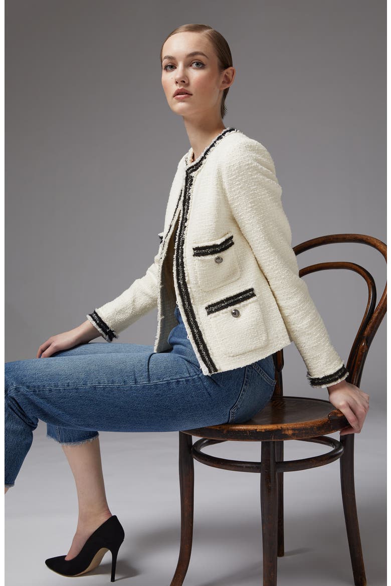 Charlee Tweed Jacket, Alternate, color, CREAM