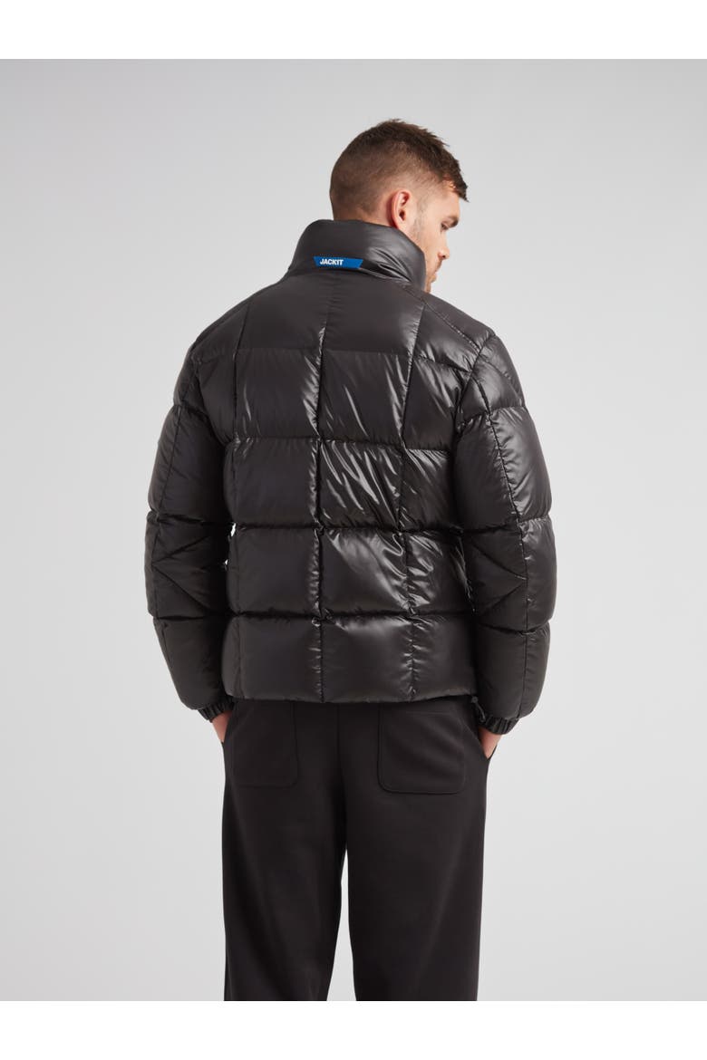 EZ Boxed Funnel Neck Puffer Jacket, Alternate, color, BLACK