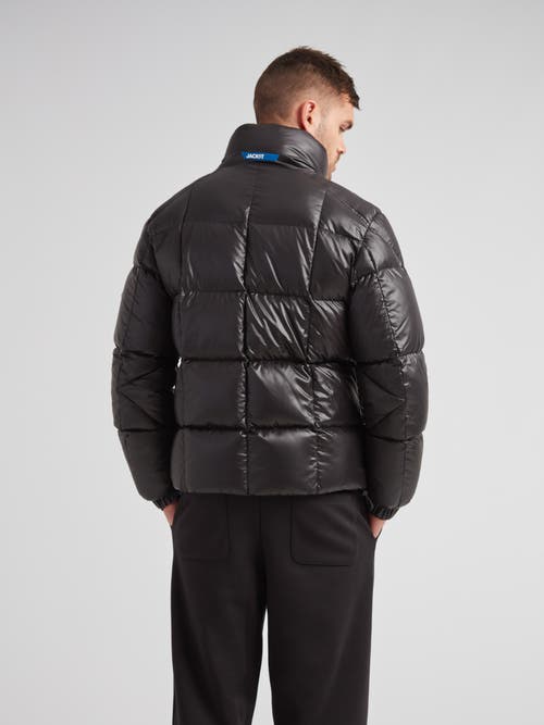 Jack1t Ez Boxed Funnel Neck Puffer Jacket In Black