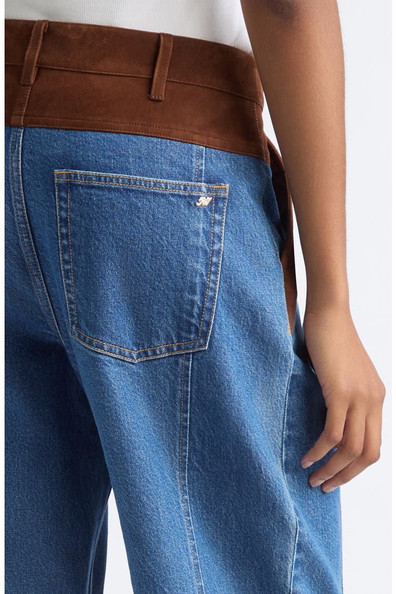 Dillon High Waist Wide Leg Jeans, Alternate, color, SALT BREEZE/ DARK SEPIA