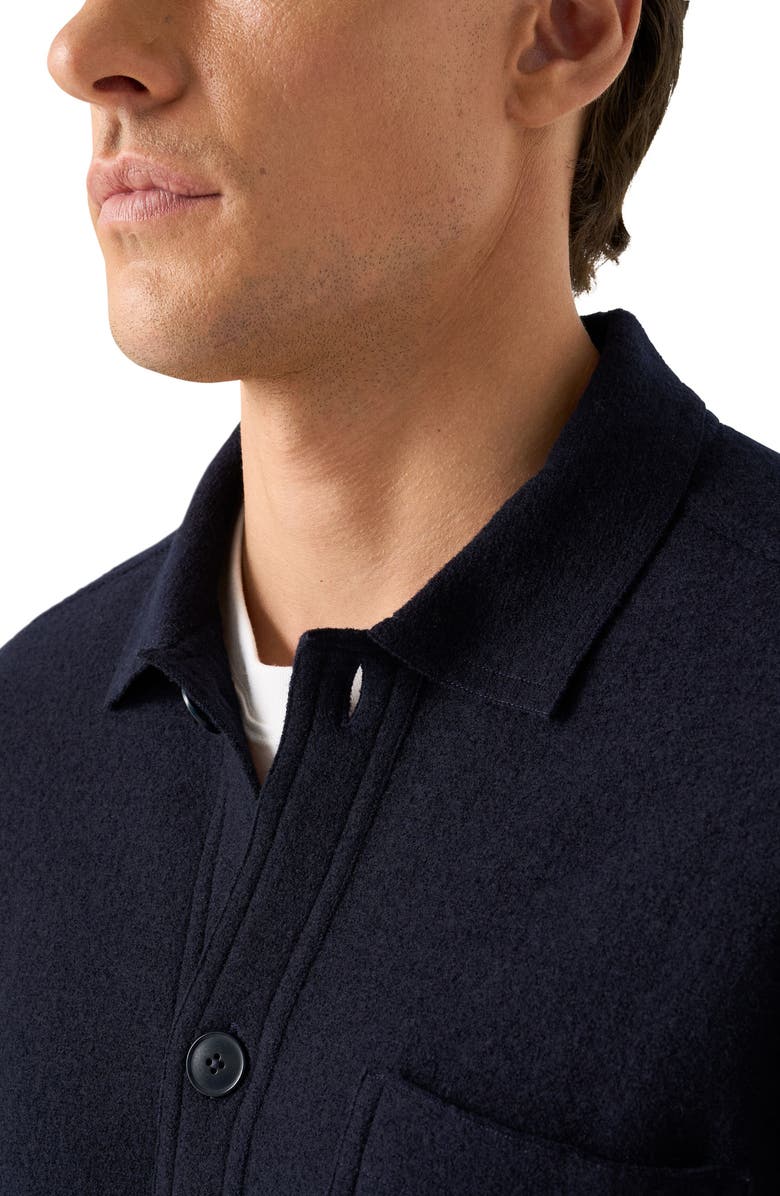 Eton Boiled Wool Overshirt, Alternate, color, Navy