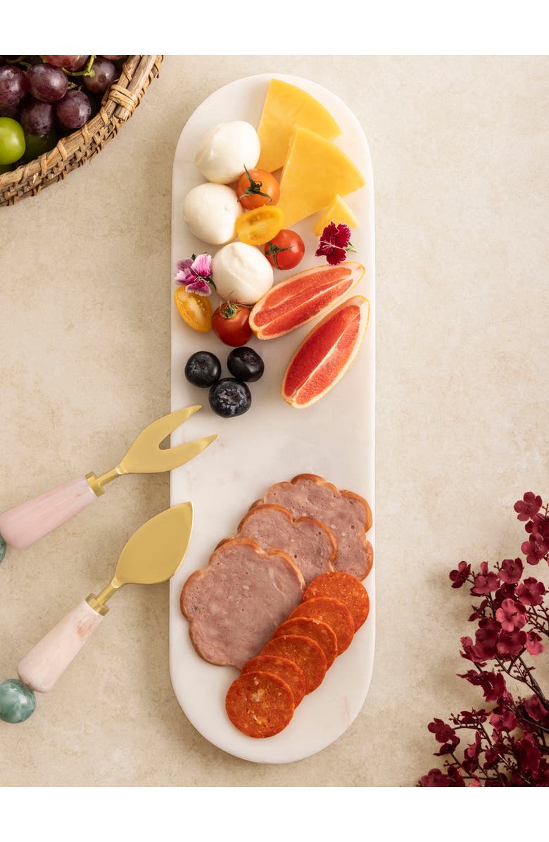 GAURI KOHLI Suzushi Marble Serving Platter, Alternate, color, Ivory White