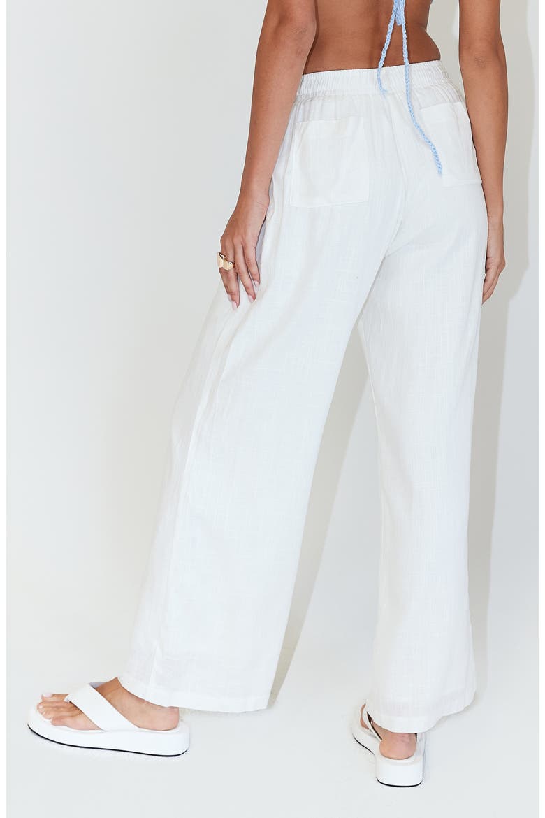 Louis Cotton & Linen Wide Leg Pants, Alternate, color, WHITE