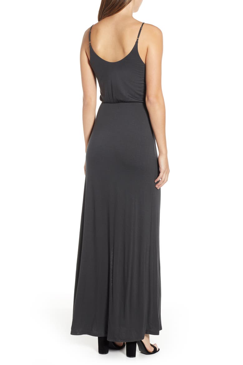 Surplice Neck Knit Maxi Dress, Alternate, color, CHARCOAL