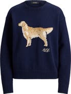 Lauren Ralph Lauren Golden Retriever Intarsia Cotton Sweater