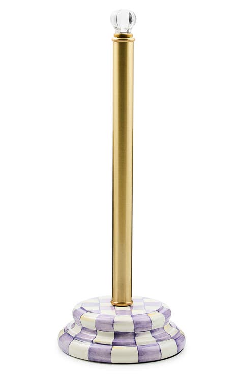 Violet Check Toilet Tissue Holder