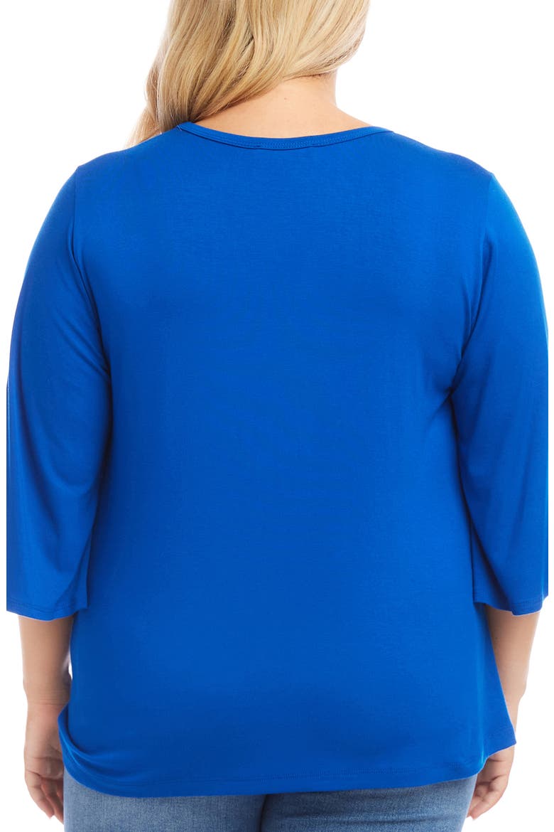 Flare Sleeve Tucked Hem Top, Alternate, color, SAPPHIRE BLUE