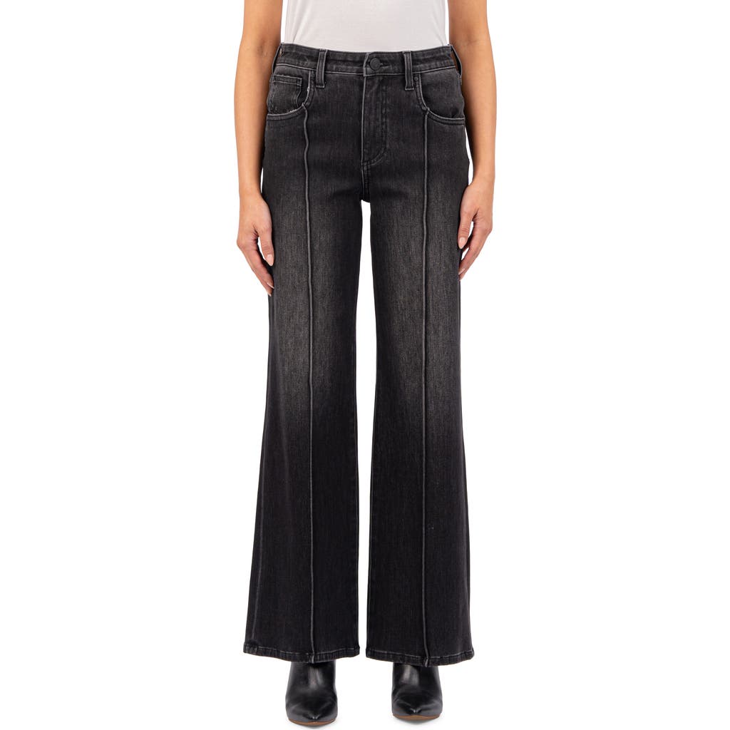 KUT FROM THE KLOTH KUT FROM THE KLOTH SEAMED HIGH WAIST ANKLE WIDE LEG JEANS