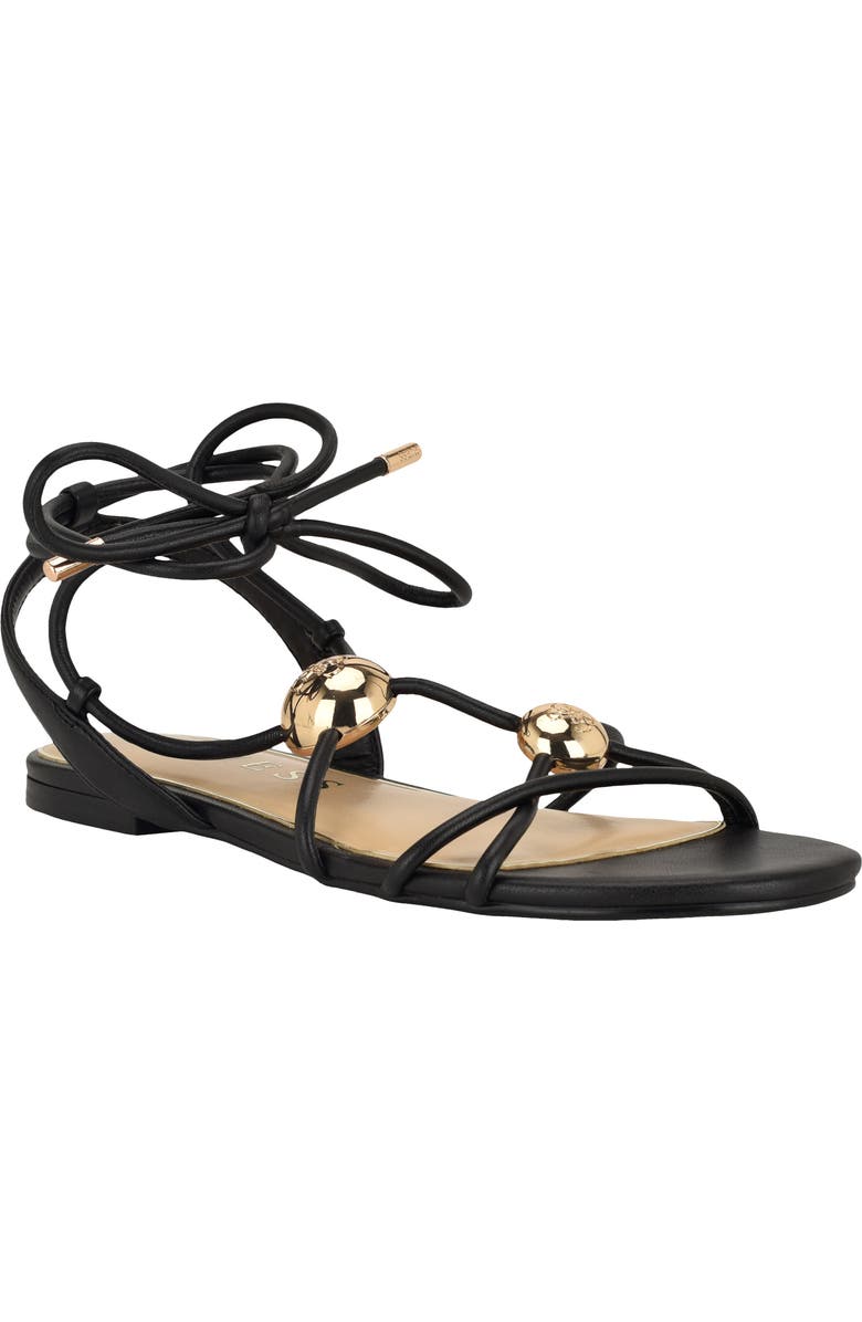 GUESS Tabell Ankle Wrap Sandal, Main, color, Black