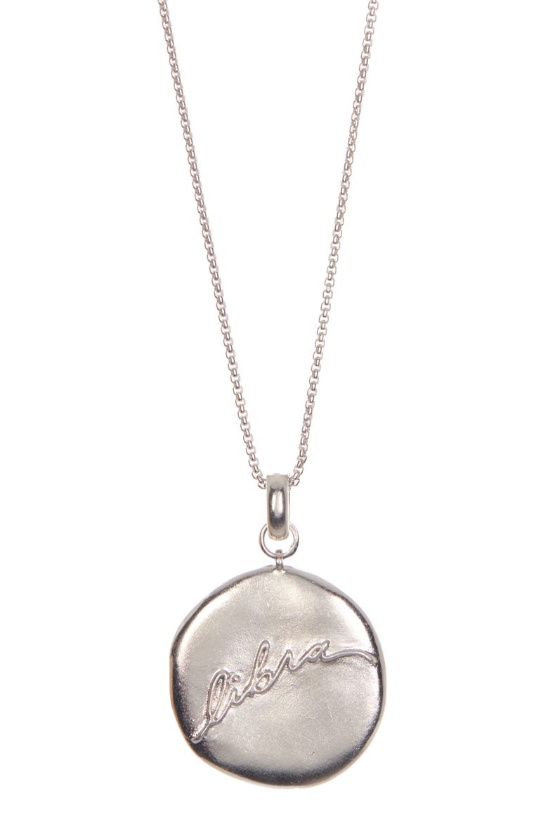 Gemini Large Coin Zodiac Necklace, Alternate, color, SILVER-LIBRA