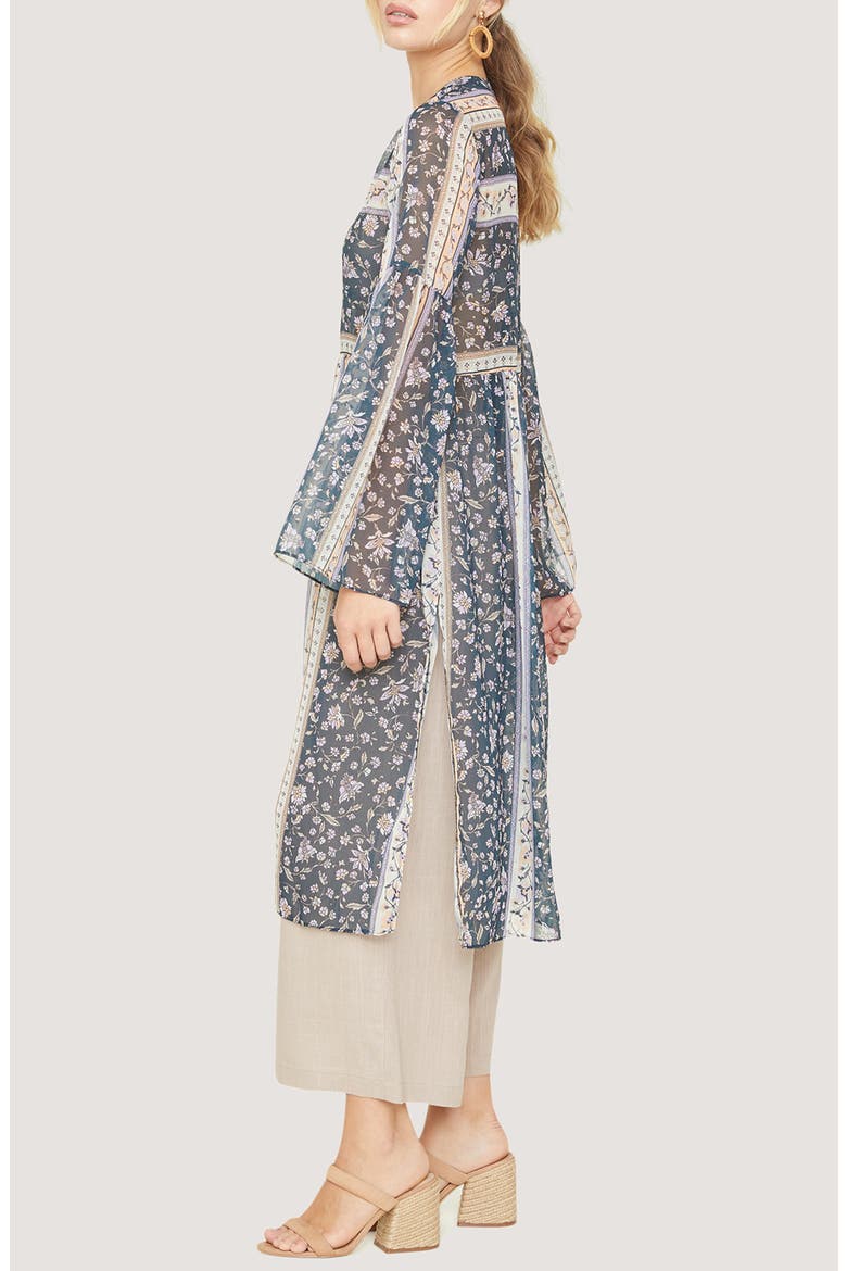 Running Free Long Blouse, Alternate, color, BLACK-MULTI