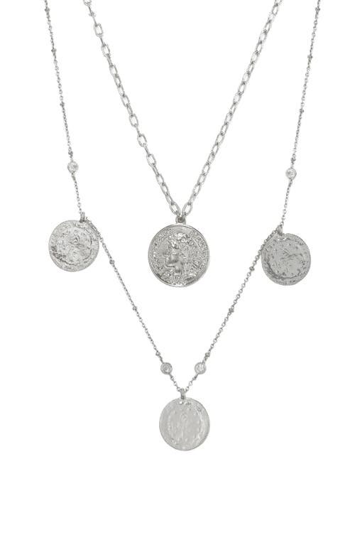 Ettika Set Of 2 Coin Pendant Necklaces In Metallic