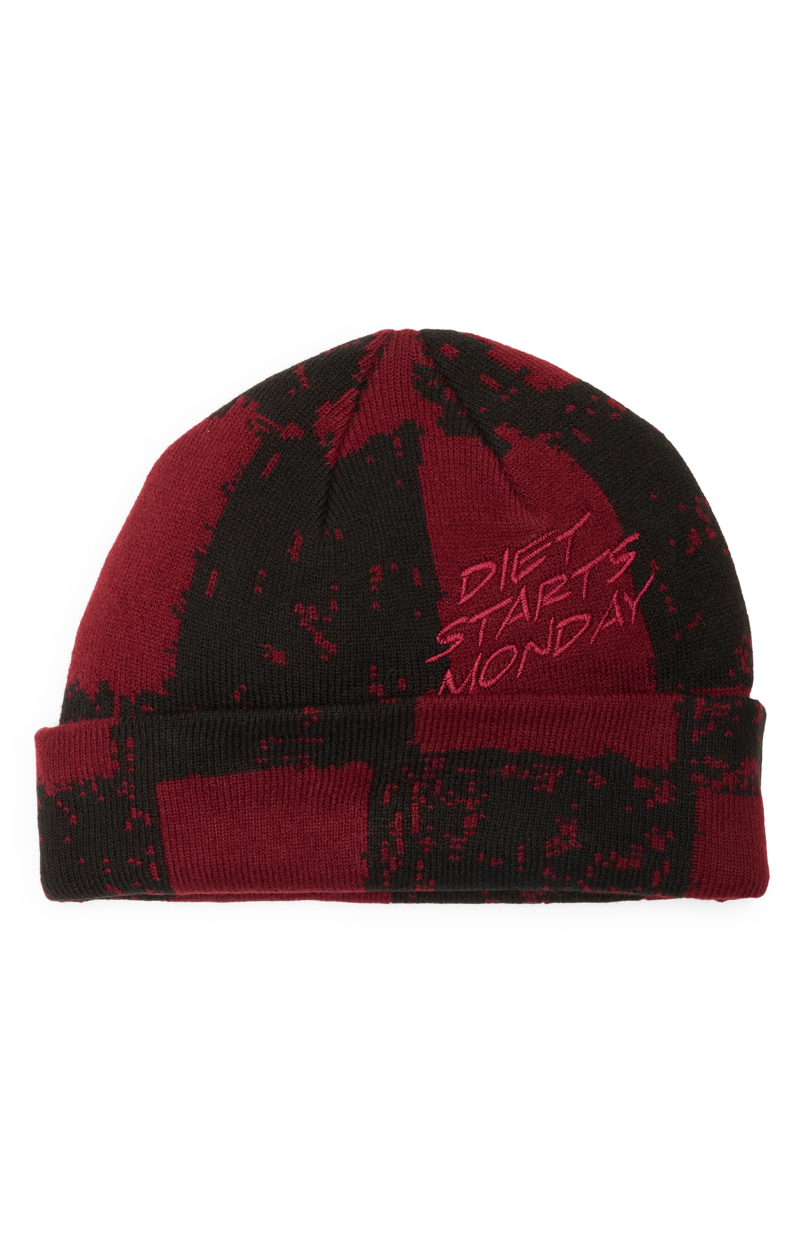 DIET STARTS MONDAY Checkered Beanie