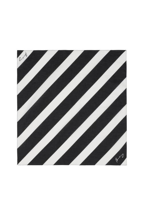 Burberry Striped Cotton Scarf In Monochrome