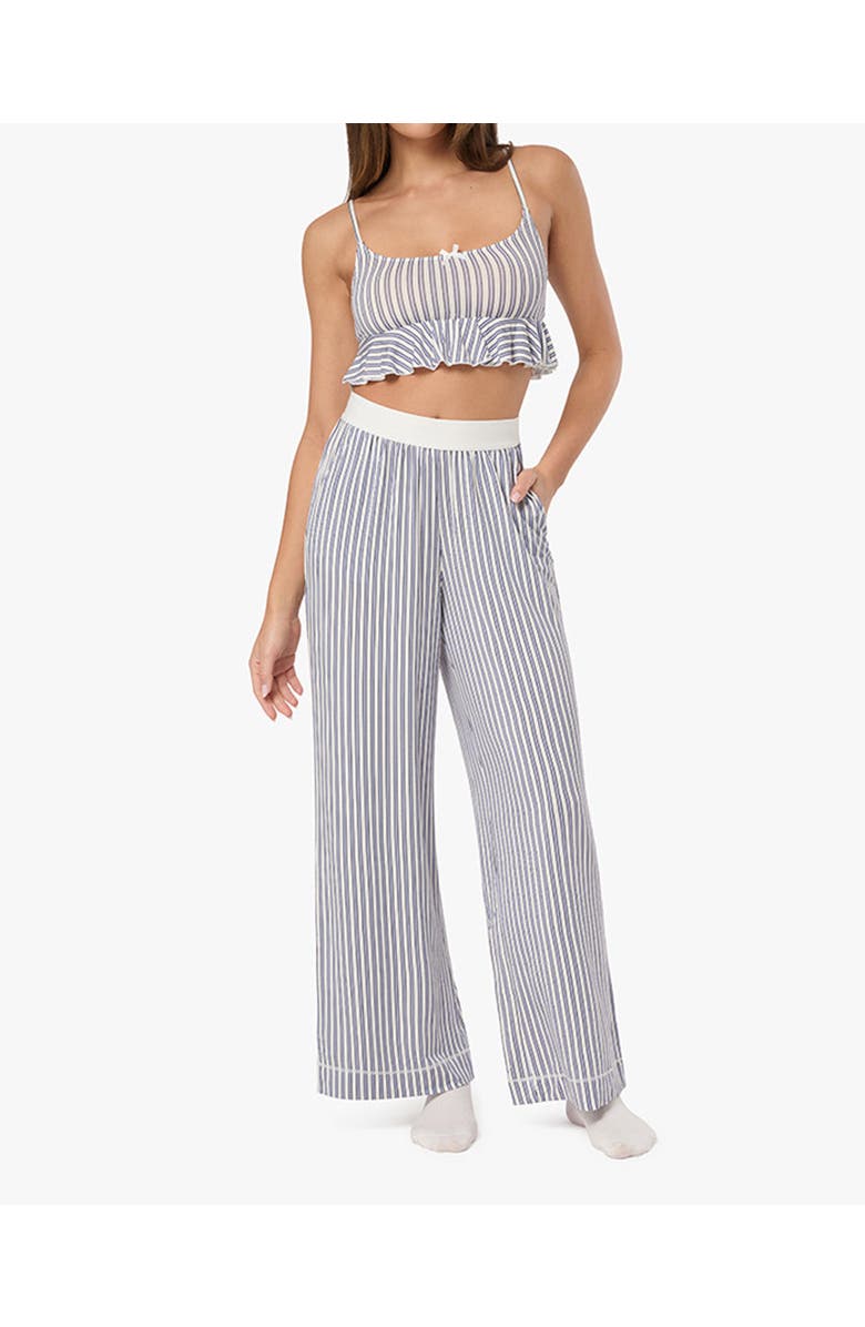 WeWoreWhat Babydoll Cropped Tank, Alternate, color, Lilac/Drk Navy