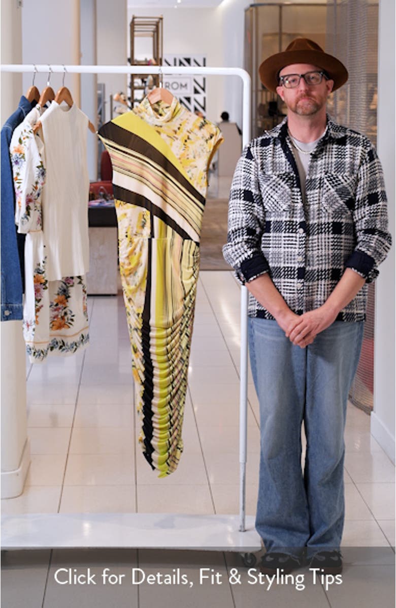 Tabi Mixed Print Open Back Mesh Dress, sales video thumbnail