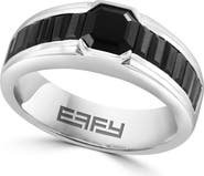 EFFY Men's Sterling Silver Onyx & Black Spinel Band Ring