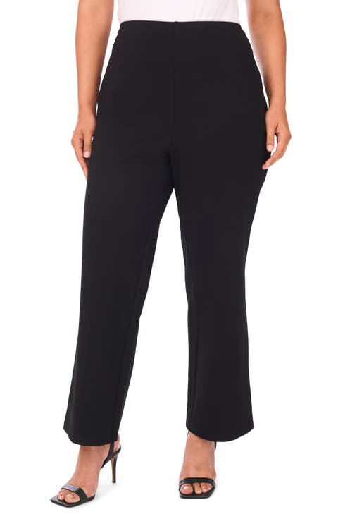 High Waist Straight Leg Pants (Plus)