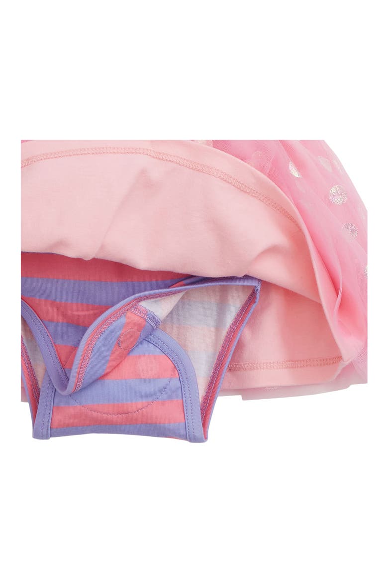 Shell Pink Stripe Flutter Sleeve Dress, Alternate, color, PINK