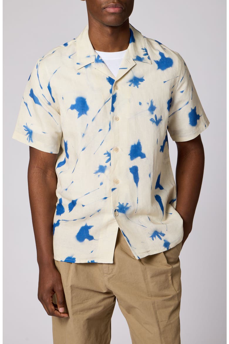 Casual Fit Camp Shirt, Main, color, 02 OFF WHITE