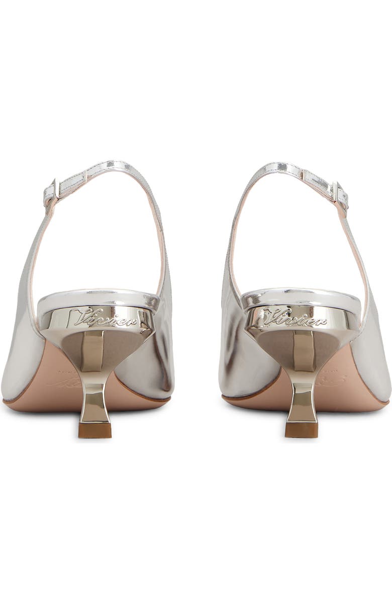 Roger Vivier Virgule Pointed Toe Slingback Pump, Alternate, color, Argento