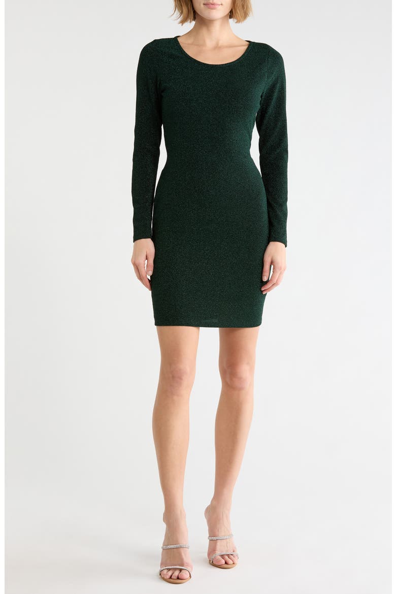Back Cutout Long Sleeve Minidress, Main, color, HUNTER BLACK