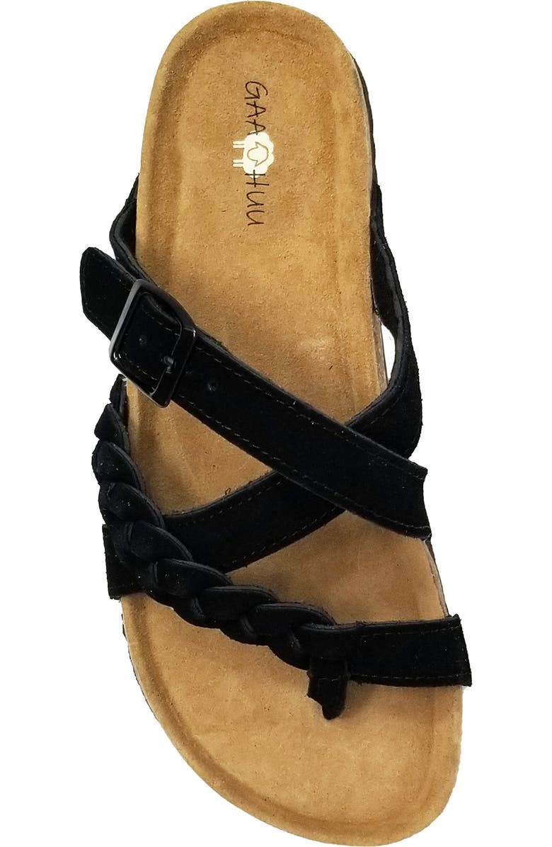 GAAHUU Suede Braided Crisscross Sandal, Alternate, color,