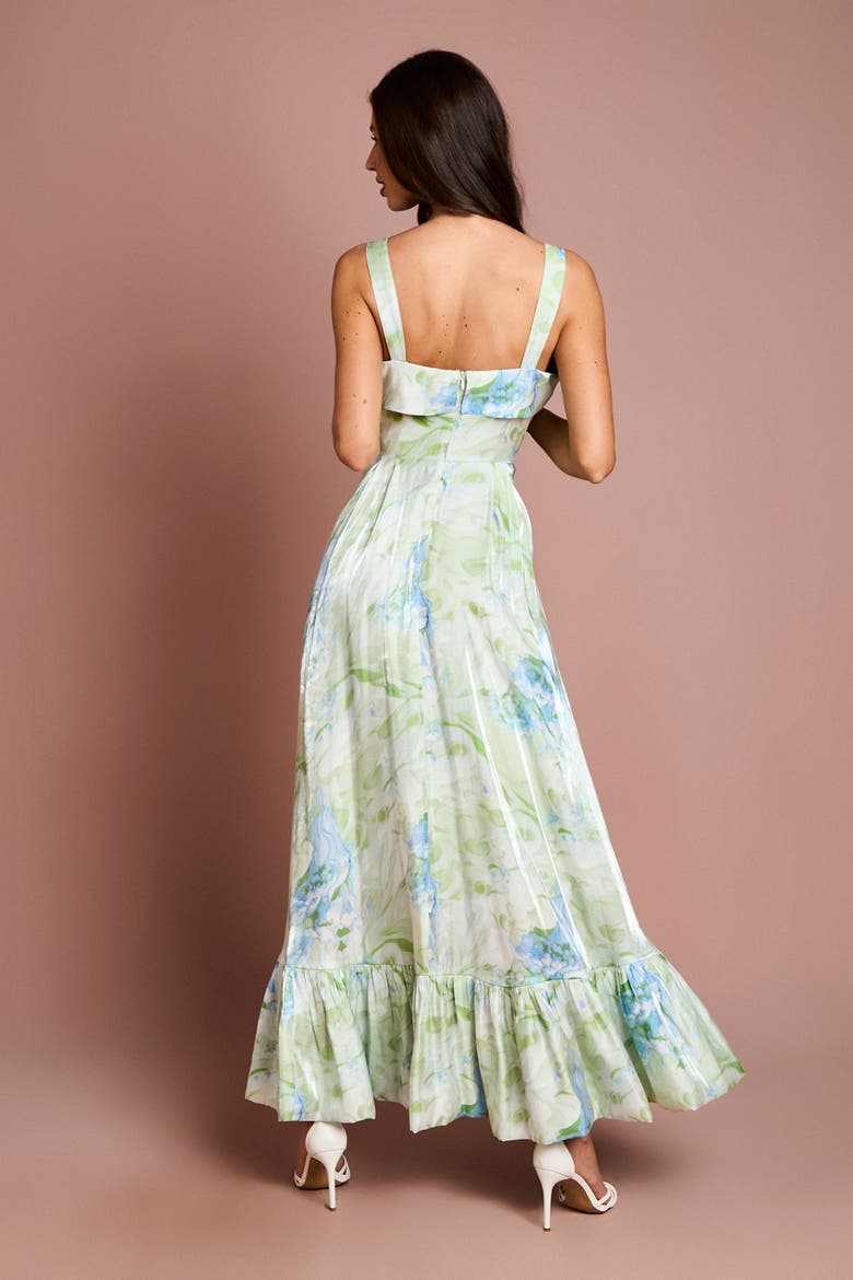 Organza High Low Maxi Dress, Alternate, color, Green