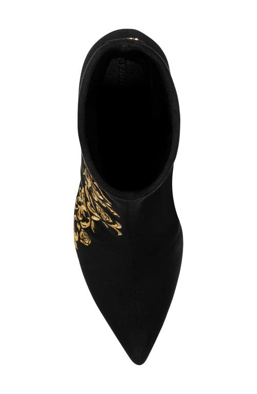 Karl Lagerfeld Paris Rupali Rococo Embroidered Bootie In Black