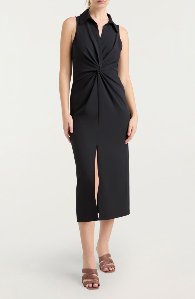 Cinq à Sept McKenna Center Ruched Sleeveless Stretch Cotton Dress, Main, color, 