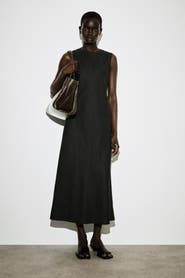 COS Bias-cut Linen-blend Midi Dress