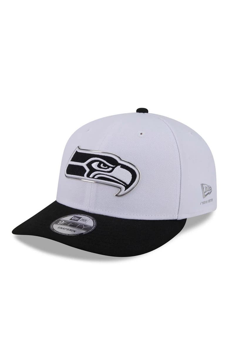 New Era Men's New Era White/Black Seattle Seahawks 2026 NFL Draft Pre-Curved 9FIFTY Snapback Hat, Main, color, White
