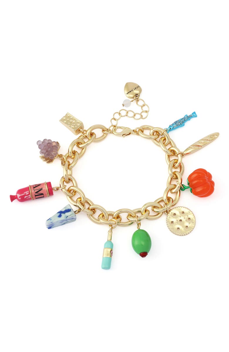 Betsey Johnson Charcuterie Flex Bracelet, Main, color, Multi
