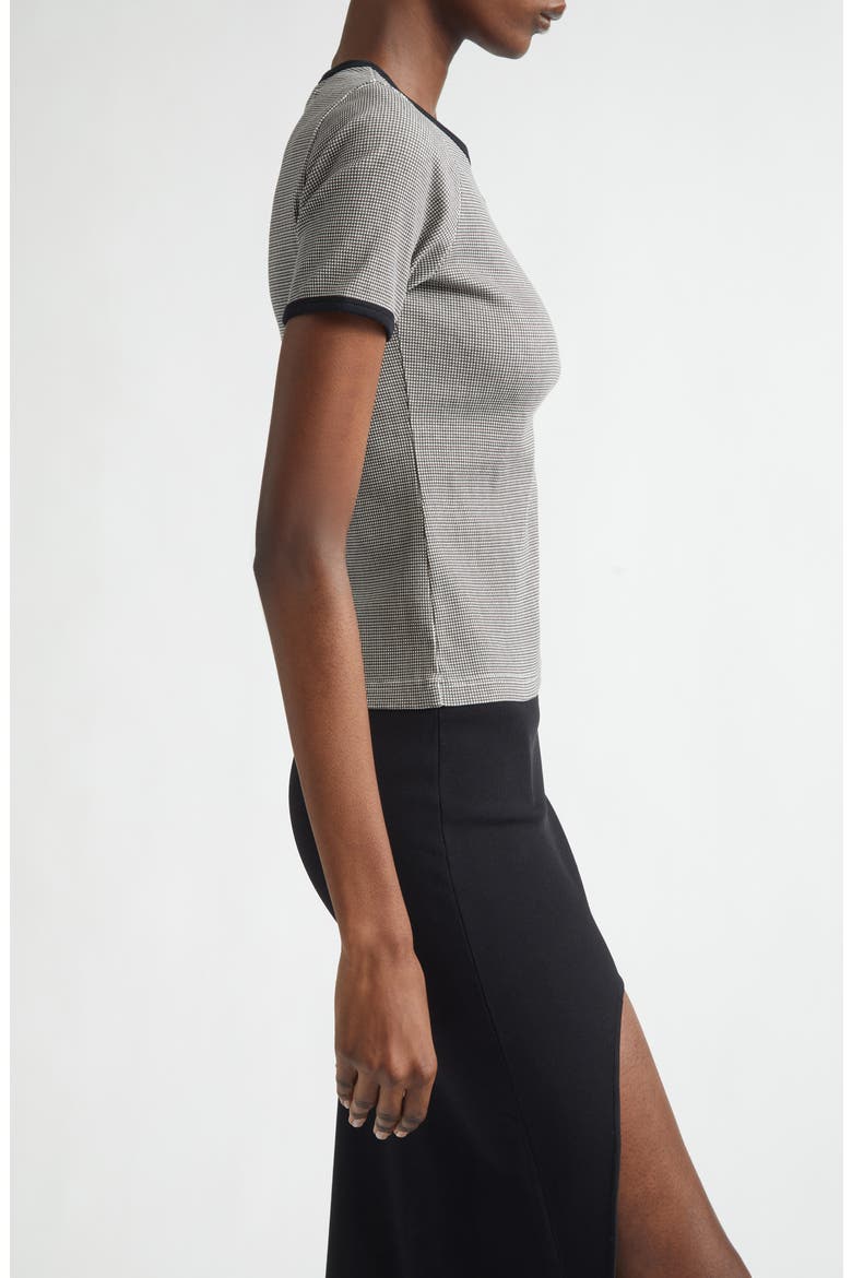 Houndstooth Check Contrast Trim Logo T-Shirt, Alternate, color, HOUNDSTOOTH/ BLACK