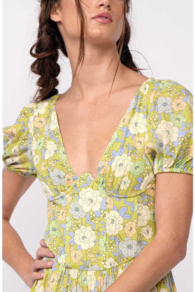 Puff Sleeve Minidress, Alternate, color, GREEN