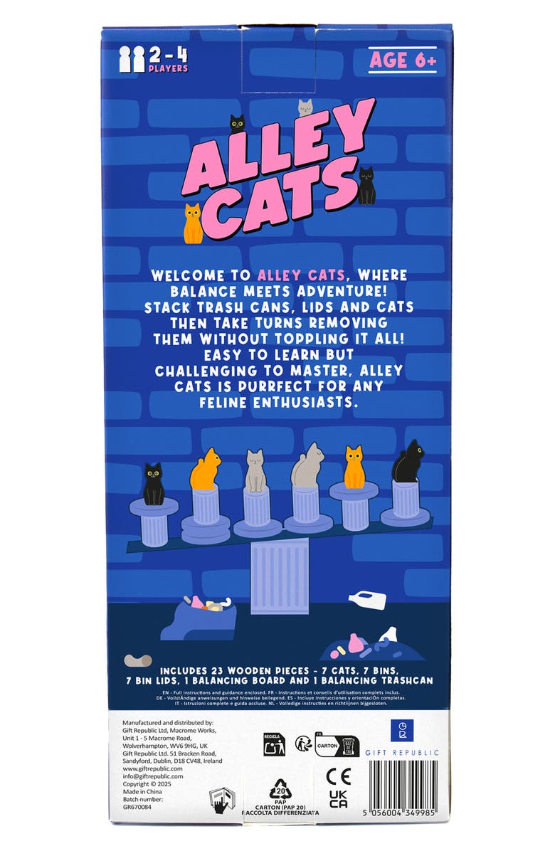 GIFT REPUBLIC Alley Cats Stacking Game, Alternate, color, Assorted