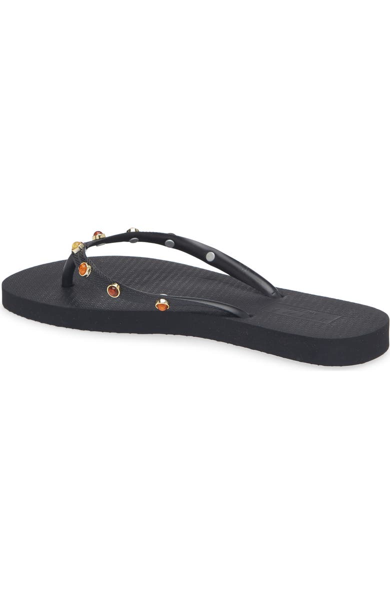 BRIZZA Stone Embellished Flip Flop, Alternate, color, Black