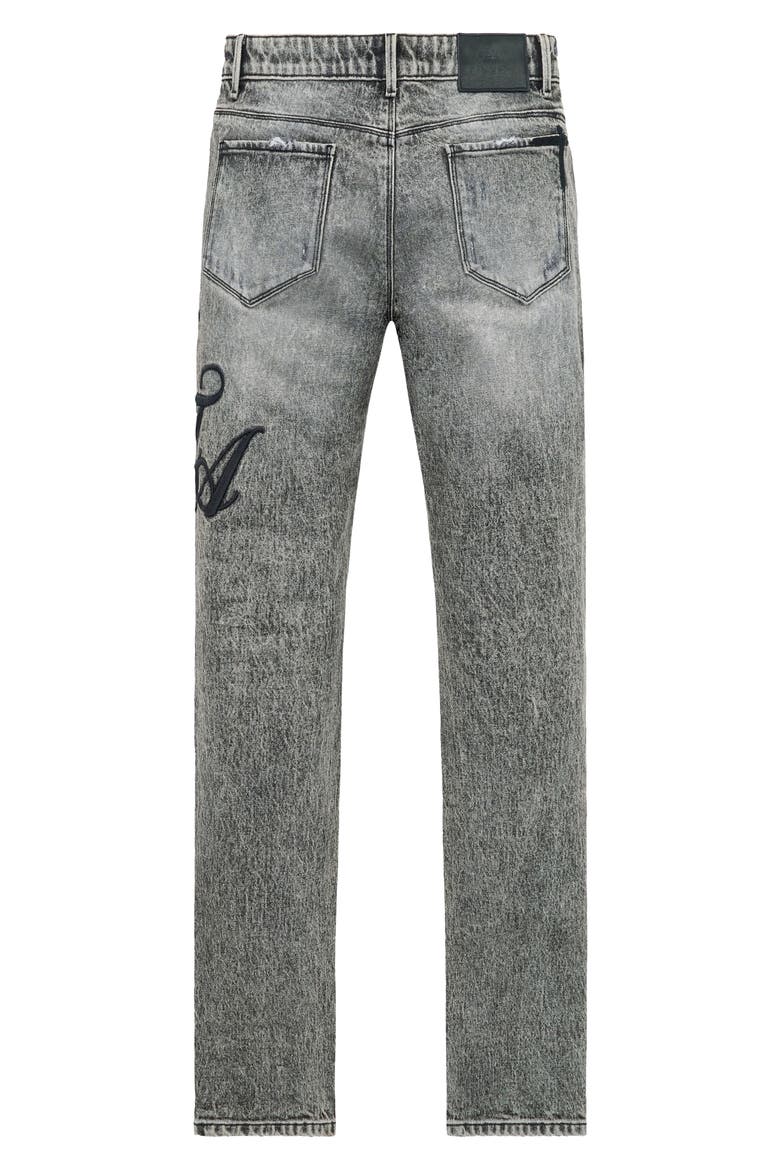Bryant Embroidered Skinny Jeans, Alternate, color, STONE HAZE CURSIVE