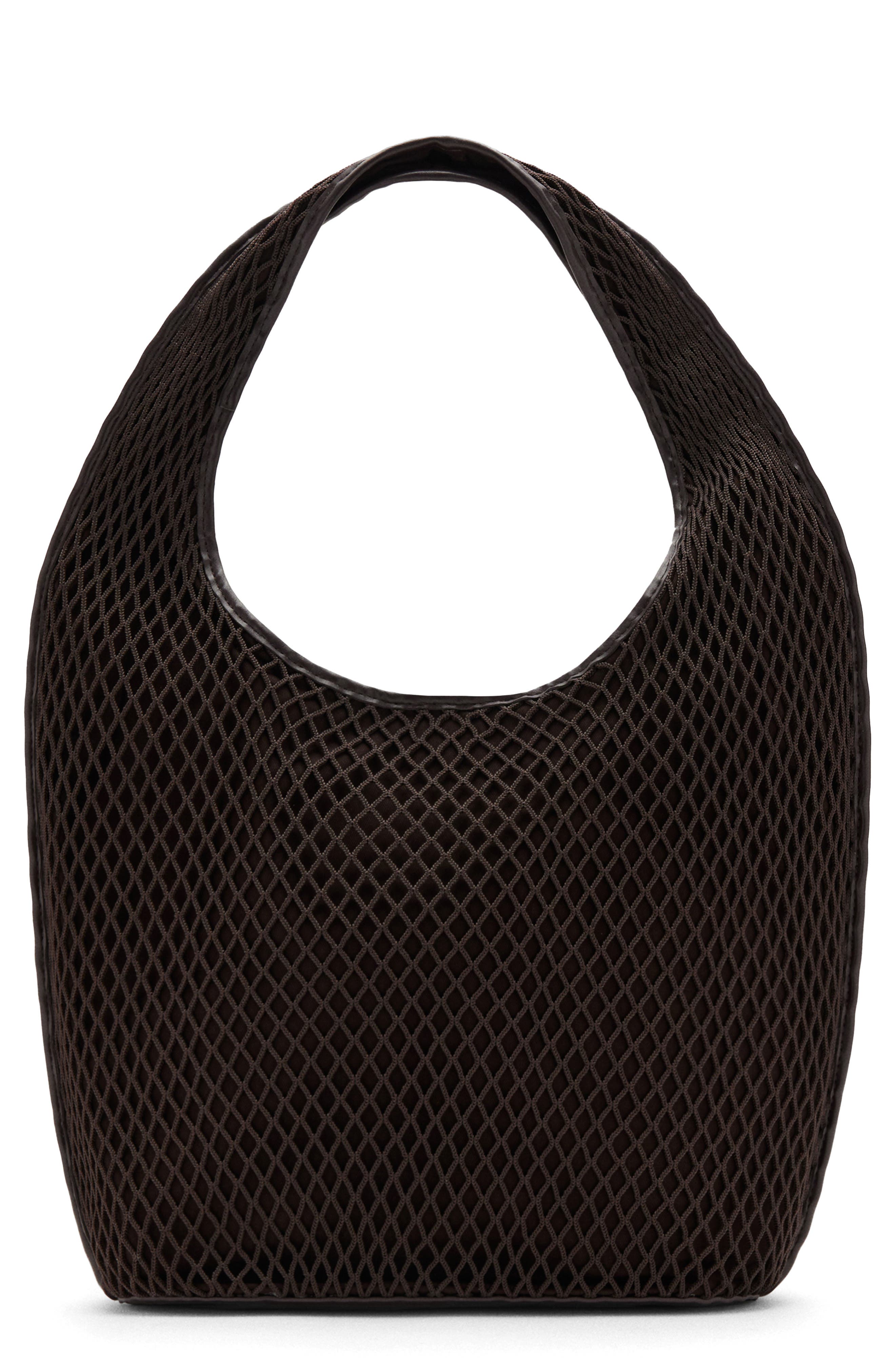 Mesh Bucket Bag, Main, color, CHOCOLATE