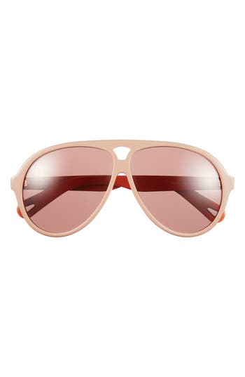 Chloé 61mm Aviator Sunglasses In Neutral