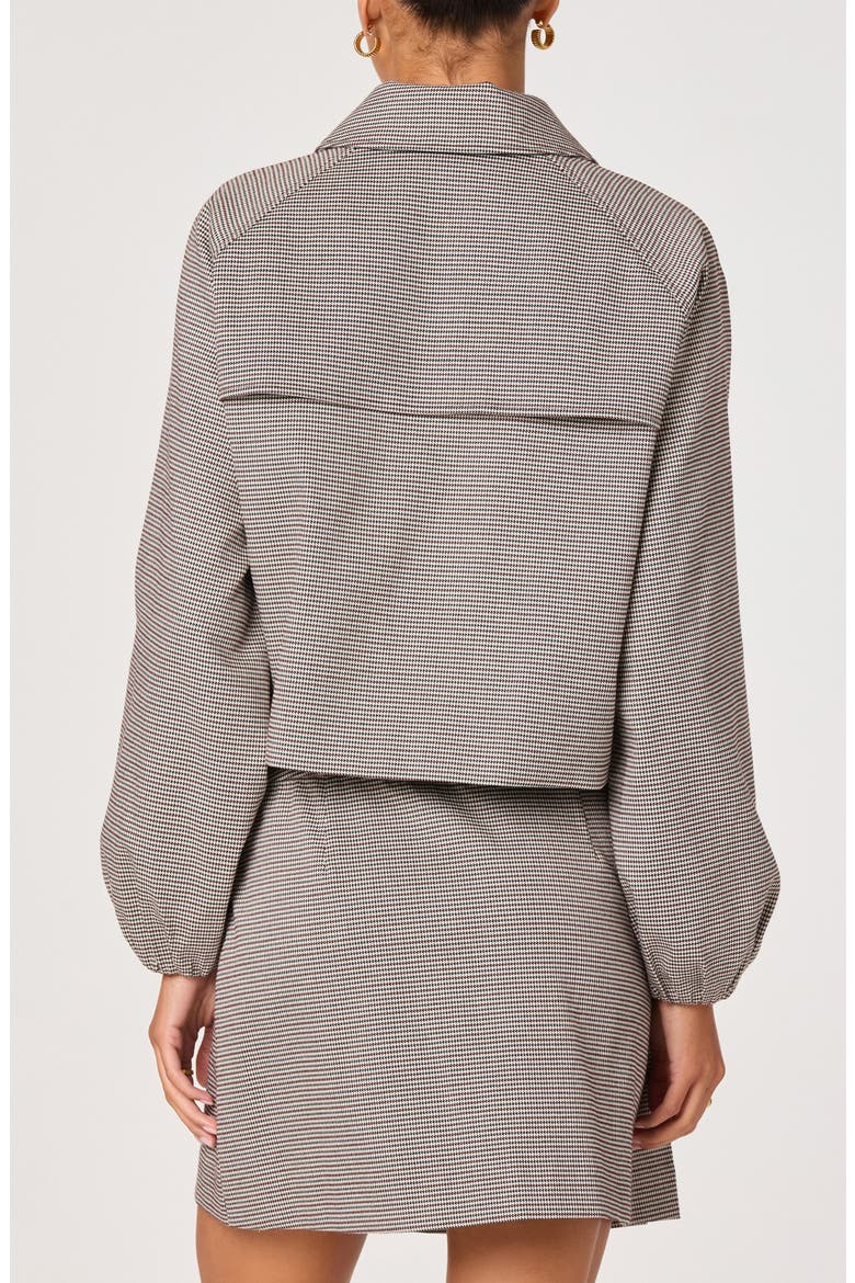 Houndstooth Check Balloon Sleeve Jacket, Alternate, color, BLACK HOUNDSTOOTH