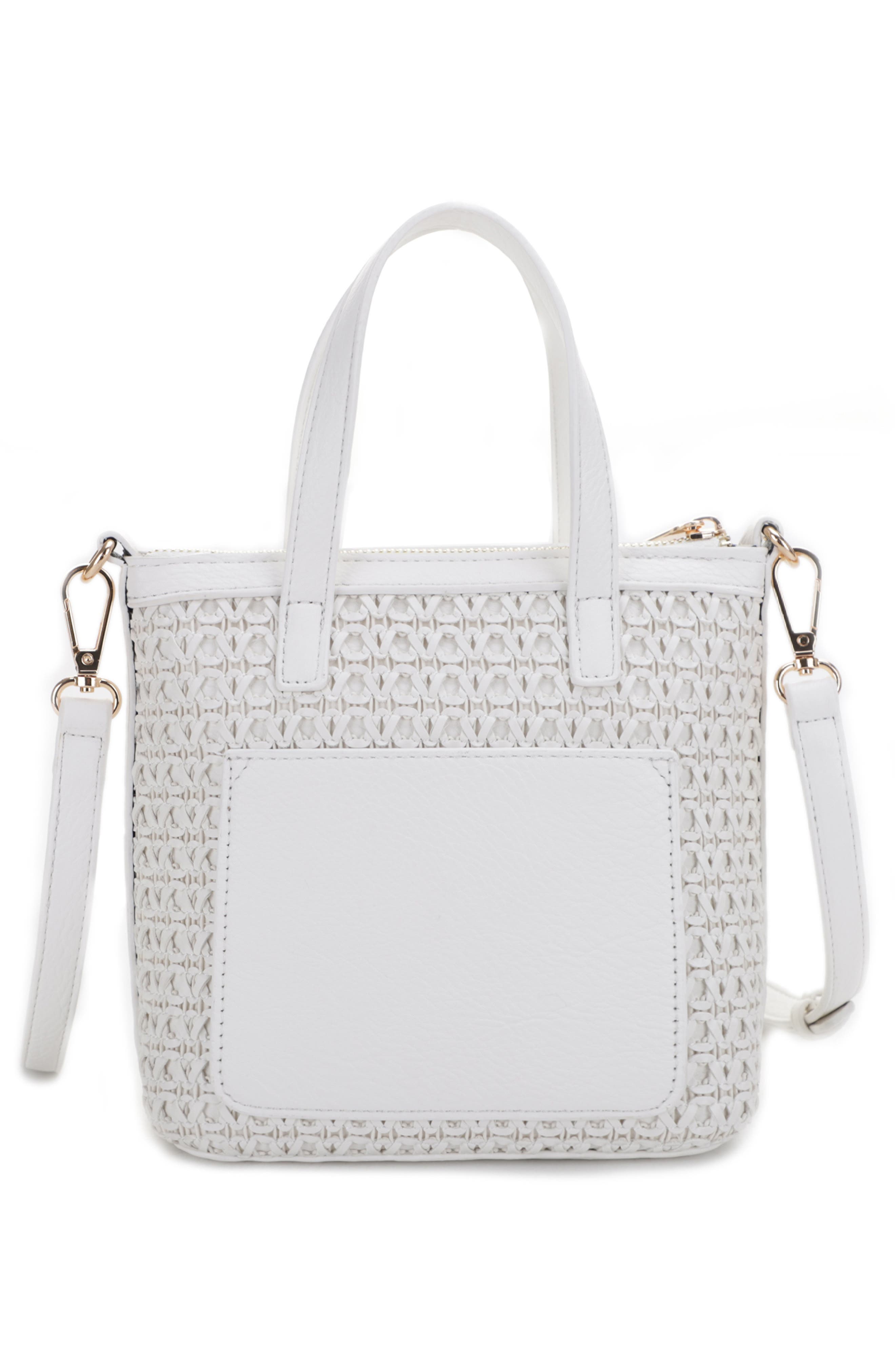 Mali + Lili Mia Mini Woven Vegan Leather Crossbody Tote, Alternate, color, 