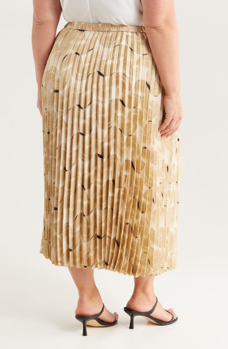 Anne Klein Pull-On Pleated Midi Skirt, Alternate, color, 