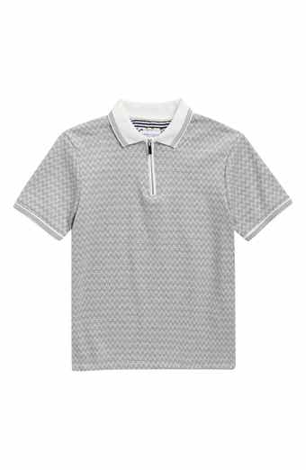 DENIM AND FLOWER Kids' Tipped Quarter Zip Polo