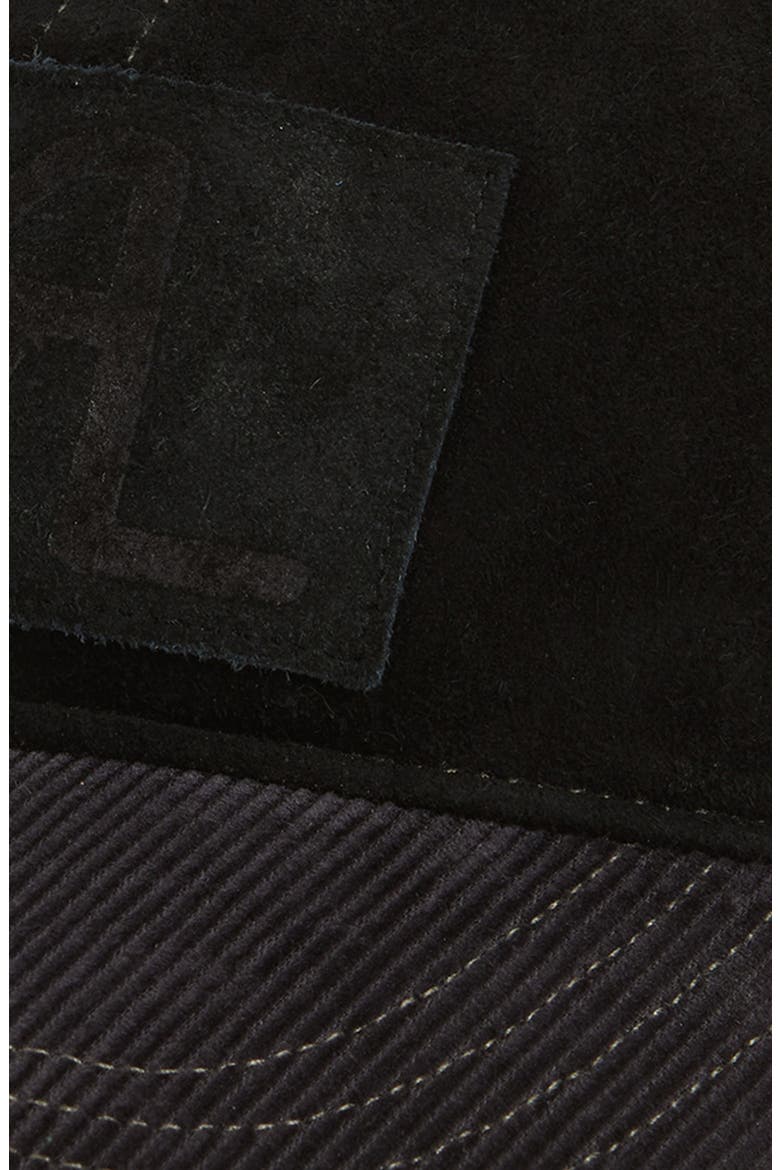 Roughout Suede Baseball Cap, Alternate, color, BLACK