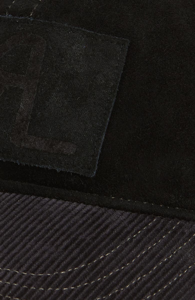 Double RL Roughout Suede Baseball Cap, Alternate, color, Black