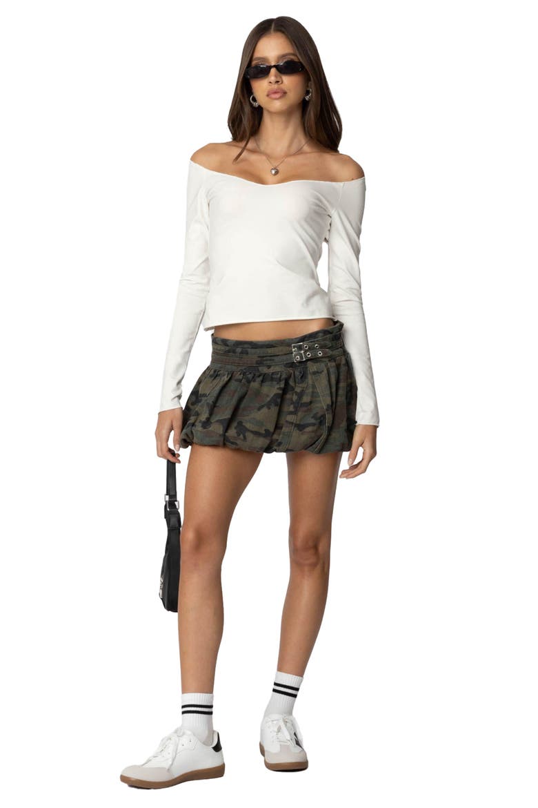 Nattie Off the Shoulder Long Sleeve Top, Alternate, color, WHITE