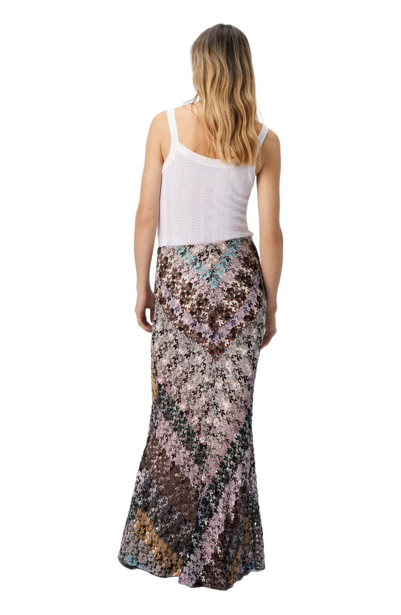 Missoni Flared Long Skirt In Lace, Alternate, color, Multicoloured