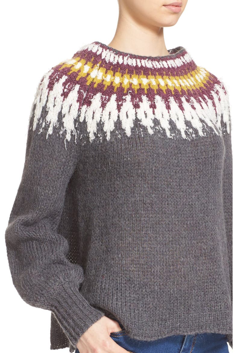 'Baltic Fairisle' Sweater, Alternate, color, GREY COMBO